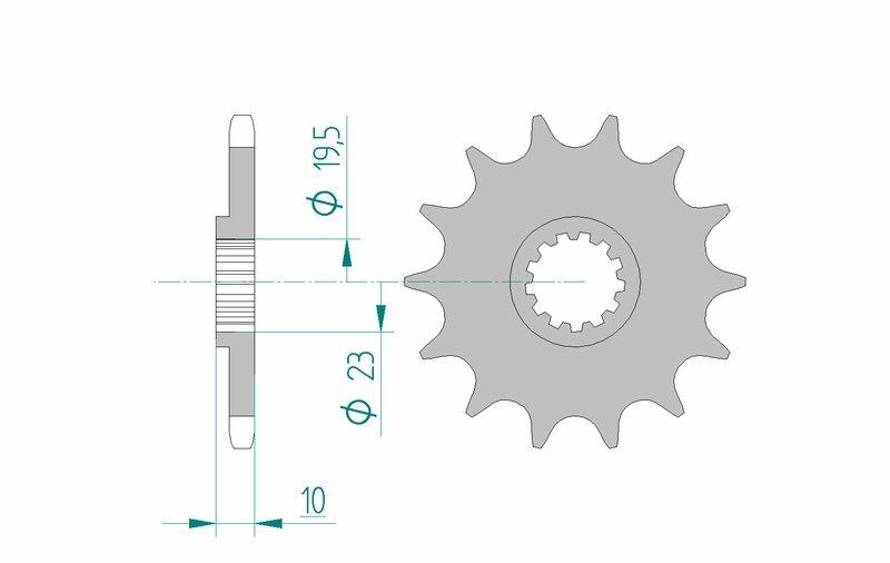 Pinion față standard din oțel AFAM 22303 - 520 - 15 dinți (moto)