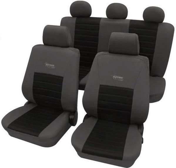 Set huse scaune auto PETEX Active Sports, montare față și spate, gri-negru, poliester, universale