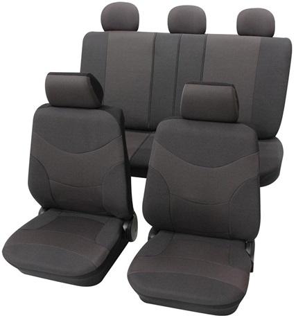 Set huse universale pentru scaune auto PETEX Vesuv, montare față și spate, antracit, din poliester, cod 23474901PX