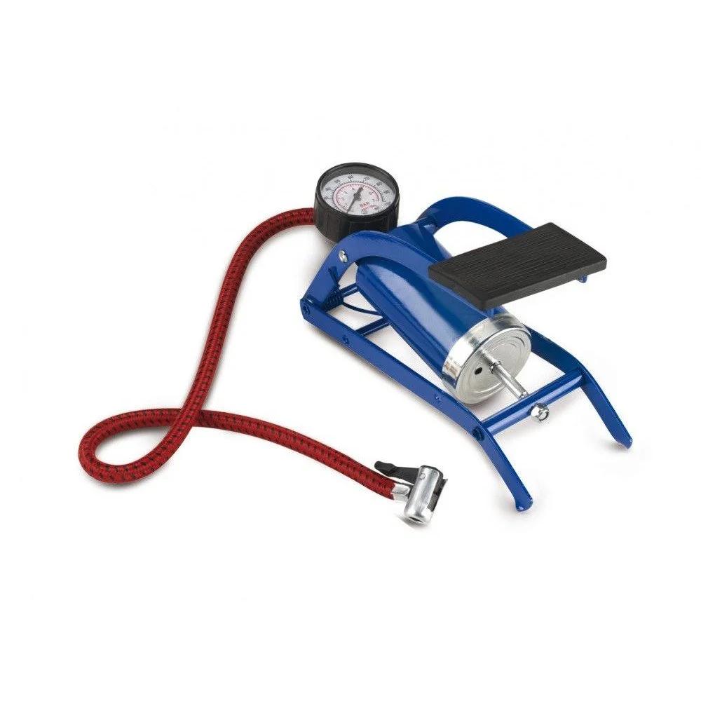 Pompa de picior cu manometru BOTTARI 24055BT, structură metalică, culoare albastră