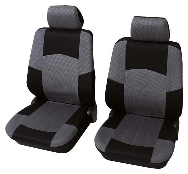 Set 2 huse pentru scaune auto PETEX Classic, montare față, culoare gri