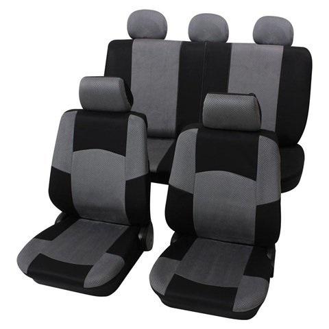 Set complet huse pentru scaune auto PETEX, model 24274918PX, culoare gri clasic, montare față-spate