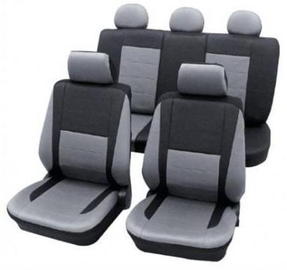 Set huse auto PETEX Elegance pentru scaune, montare față și spate, negru/gri, poliester, dimensiuni universale
