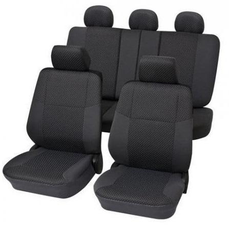 Set huse universale pentru scaune auto PETEX Malta, montaj față și spate, gri, poliester