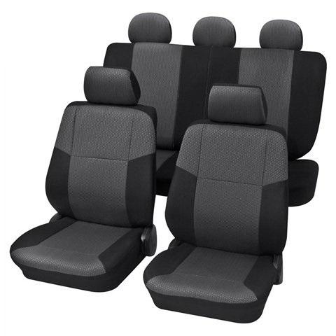 Set complet huse auto PETEX Sylt, negru, pentru scaune față-spate, universale