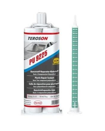 Adeziv poliuretanic bicomponent TEROSON 9225 A+B, 2x25 ml, gri, pentru elemente de caroserie din plastic