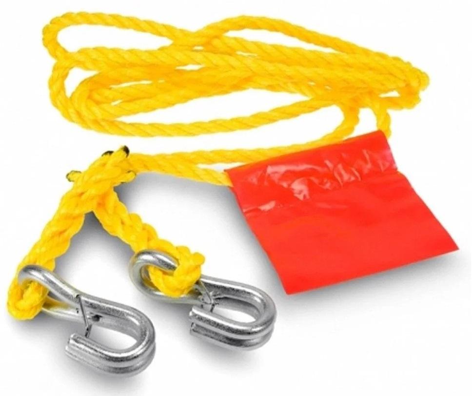 Frânghie de tractare BOTTARI Linka 28001BT, cu cârlige metalice, capacitate maximă 1500 kg, lungime 4 m, culoare galbenă