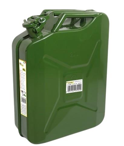 Canistră metalică BOTTARI 28092, capacitate 20 litri, culoare verde, fabricată din oțel laminat la rece