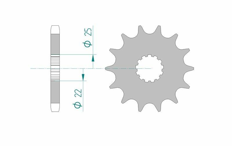 Pinion față din oțel standard AFAM 28400 - 530 - 28400-18 pentru motocicletă