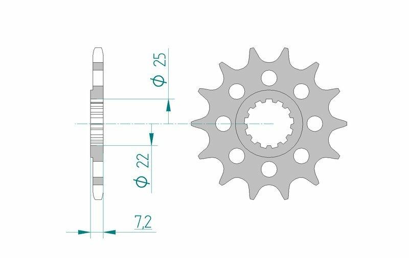 Pinion față din oțel AFAM 28404 - 520 - 28404-15 pentru motociclete