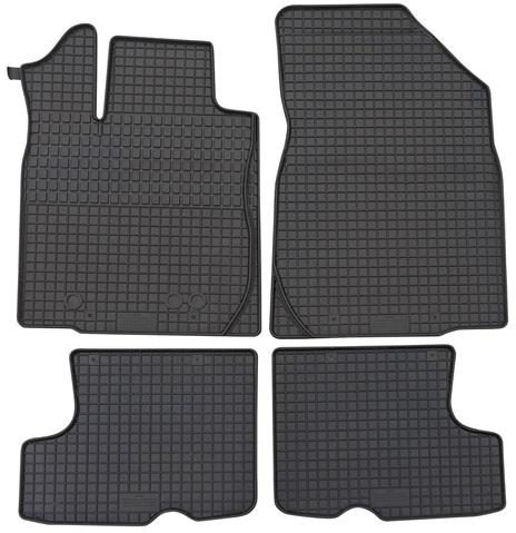 Set 4 covorașe auto din cauciuc PETEX, negru, compatibile cu Dacia Sandero I, II și Stepway (2008-2023)