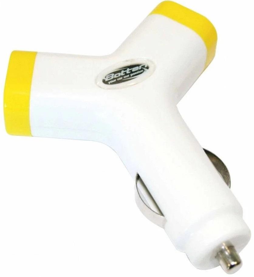 Încărcător auto pentru telefon BOTTARI Y Charge, model 30102BT, alimentare 12/24V, cu 1 x USB 5V max 1A și 1 x USB 5V max 2.1A.