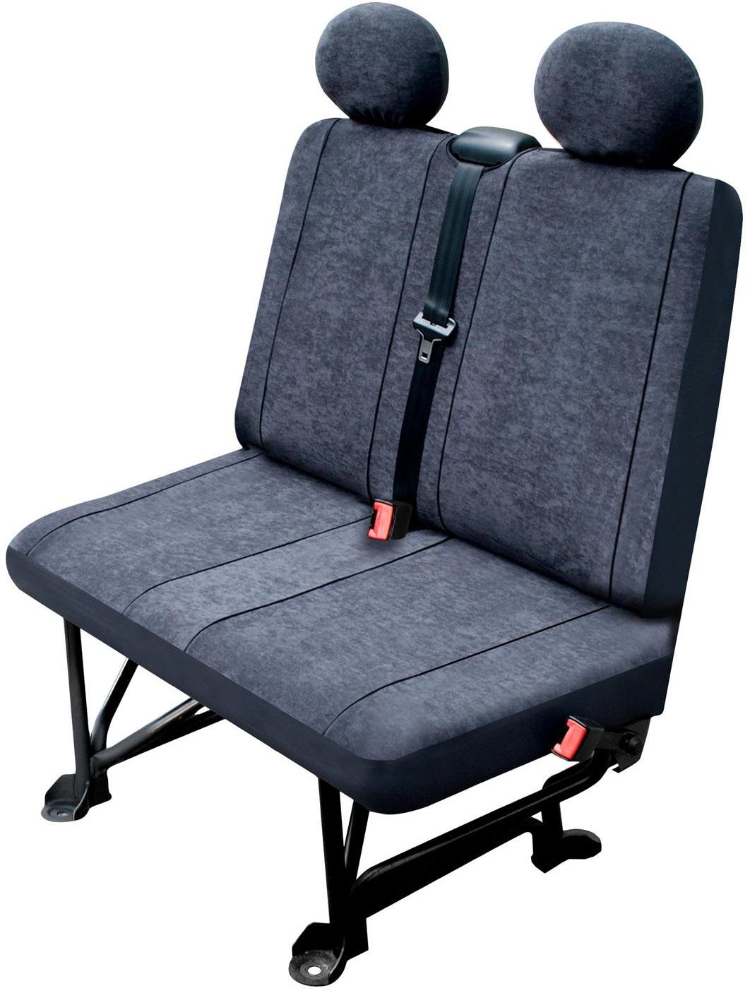 Husă pentru banchetă auto CARPASSION 30212CP, material stofă, pentru dube cu banchete duble, culoare gri, mărimea L
