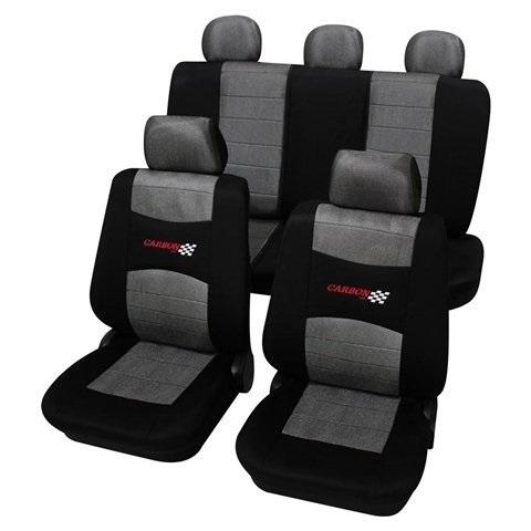Set complet huse pentru scaune auto PETEX 33574804PX, negru-carbon, instalare față-spate