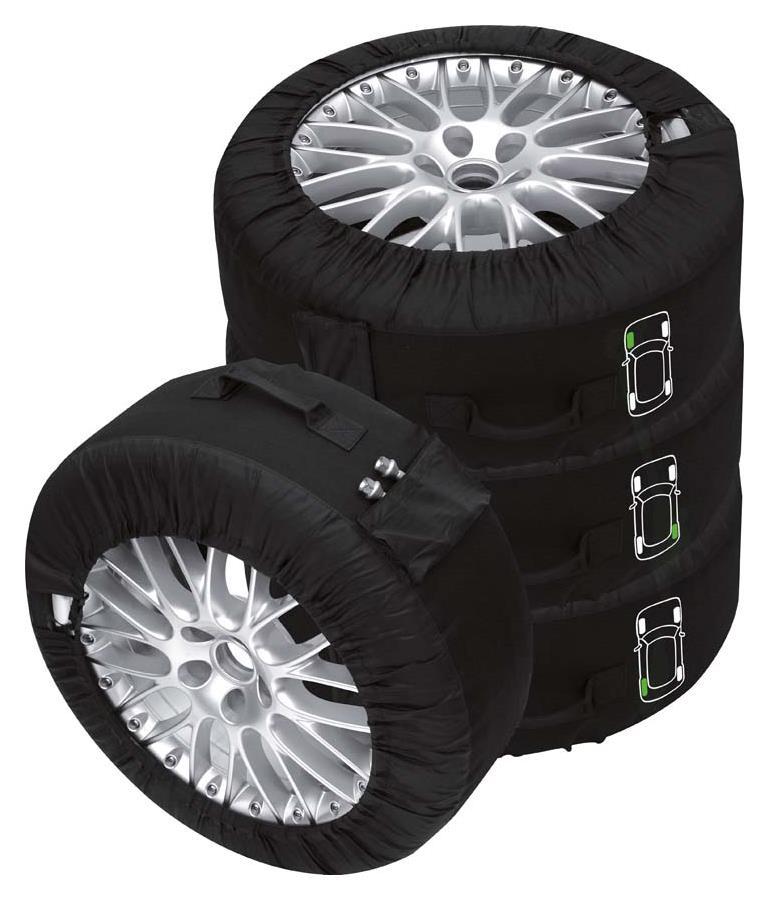 Set de 4 Huse pentru Roți PETEX 44130004PX, 14-16 Inch, Diametru Maxim 66 cm, Negru, cu Mâner