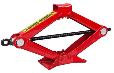 Cric mecanic foarfecă PETEX, 1 tonă, cursă 80-330 mm, roșu