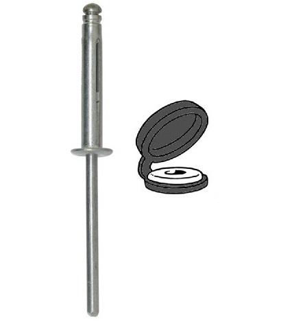 Set 15 nituri aluminiu RESTAGRAF 4544, 4 x 25 mm, cu capac negru pentru fixare plăcuțe de înmatriculare