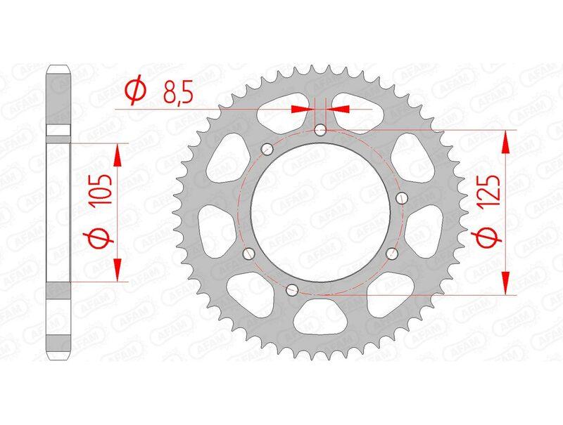 Pinion spate din oțel AFAM 47200 - 428 - 47200-48 pentru motociclete