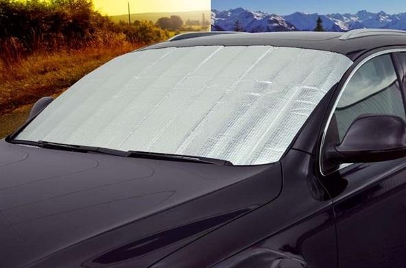Parasolar auto PETEX 48110200PX pentru parbriz, material termoizolant, 150 x 70 cm, montare pe rama ușii
