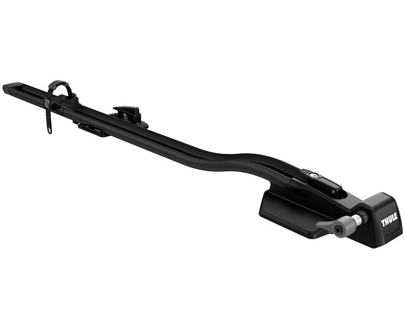Suport biciclete THULE FastRide 564001, montare pe bare transversale, capacitate maximă 18 kg, dimensiuni 135 x 22 x 9.2 cm, culoare negru.