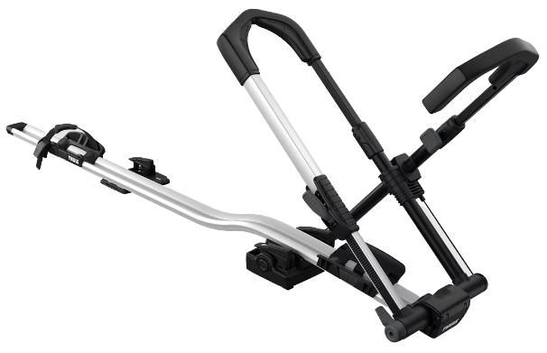 Suport bicicletă auto THULE UpRide 599001, montaj pe bare transversale, fixare pe roți, capacitate maximă 20 kg