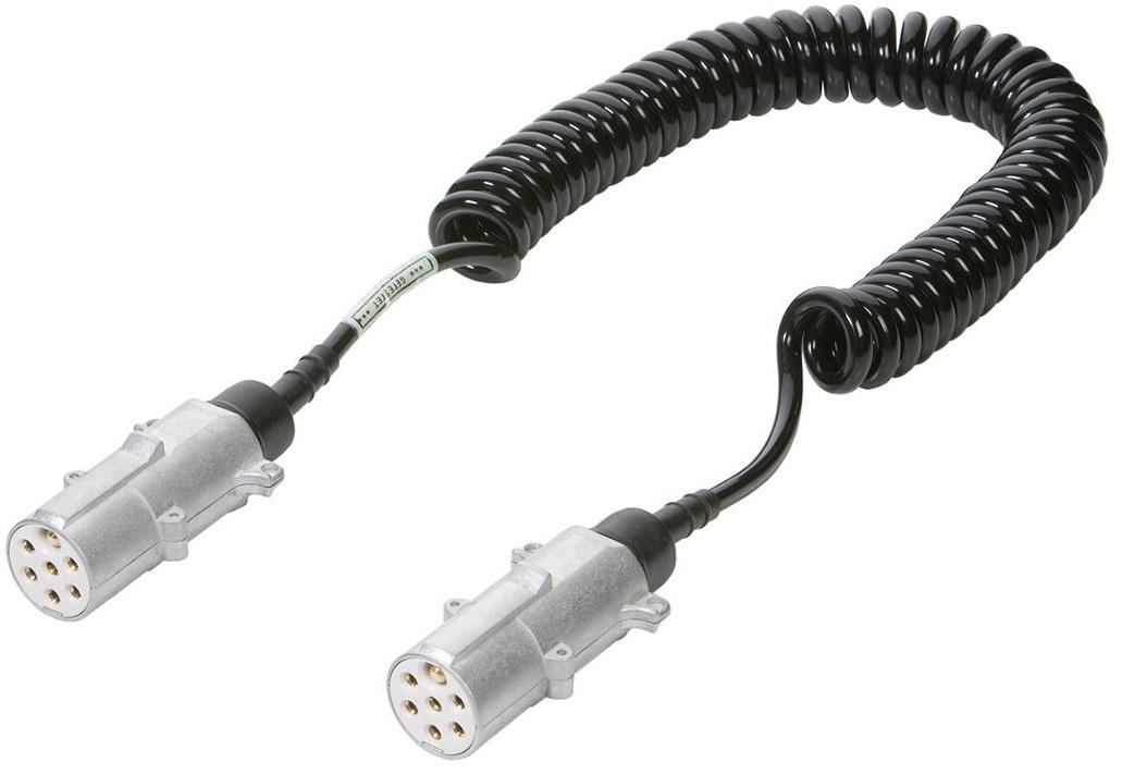 Cablu electric spiralat VIGNAL C7P 611150VIG, model 24S, dimensiune mare, finisaj metalic, conform standardului ISO 3731, destinat remorcilor auto.