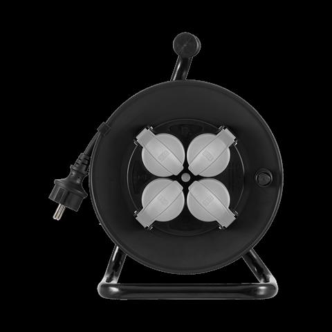 Rola Prelungitor Electric cu Tambur și Mâner, 4 Prize, Cablu 3x2.5mm, Lungime 25m, Model Lena