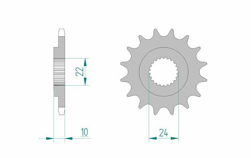 Pinion față standard din oțel AFAM 61301 - 520 - 16 dinți (moto)