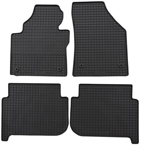 Set 4 covorașe auto din cauciuc PETEX 63210PX, negre, compatibile cu Volkswagen Touran 1T1, 1T2, produse între 02.2003 și 08.2015, pentru față și primul rând de pasageri.