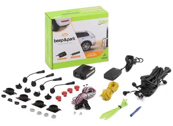 Set 4 senzori de parcare cu avertizare sonoră VALEO 632203, 12V, montaj față/spate, compatibil cu vehicule dotate cu cârlig de remorcare