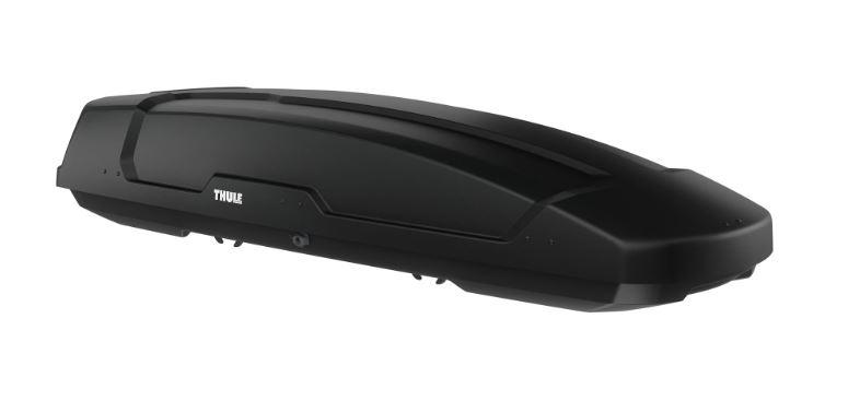 Cutie de portbagaj auto THULE Force XT Alpine Aero 635500, cu deschidere dublă, capacitate de 420 litri, susține o încărcare de până la 75 kg, dimensiuni 230 x 70 x 42.5 cm, culoare neagră.