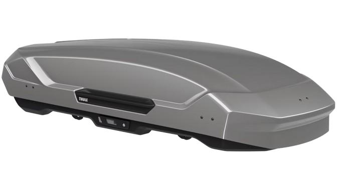 Cutie de portbagaj auto THULE Motion 3 L 639701, 450L, deschidere dublă, capacitate maximă 75 kg, dimensiuni 194 x 89 x 43 cm, titan lucios