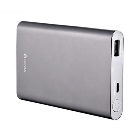 Acumulator Extern DEVIA SFNBB Power Bank, USB Simplu, Gri, 8000mAh, Încărcare Rapidă QC2.0