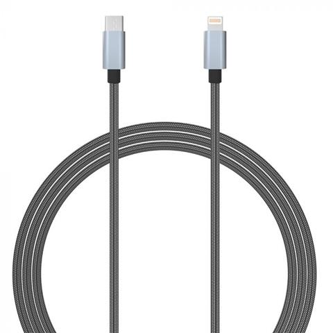 Cablu de încărcare rapidă LEMONTTI Lightning la USB Type-C, MFI, 1.5 metri, gri, model 6420628064002AE