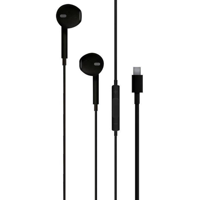 Căști in-ear Stereo Type-C Lemontti Ripple Negru, lungime 120 cm