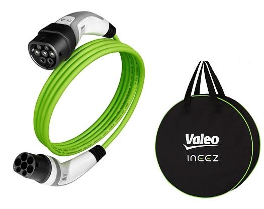 Cablu de încărcare pentru mașini electrice VALEO INEEZ 652108, tip 2, 3.7 kW, 16A, lungime 10 metri, geantă de depozitare
