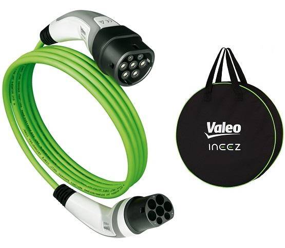 Cablu de încărcare pentru mașină electrică VALEO INEEZ 652110, tip 2, 11 kW, lungime 10 metri, cu geantă de depozitare