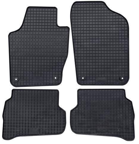 Set 4 covorașe auto din cauciuc PETEX, negre, compatibile cu Volkswagen Polo 6R/6C (2009-2017)