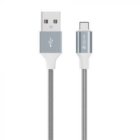 Cablu de telefon DEVIA Gracious, USB Type-C, gri, 1.5 metri