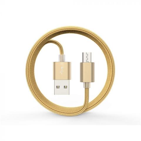 Cablu telefon DEVIA Gracious, microUSB, auriu, 1.5 metri (cod: 6952898002052AE)
