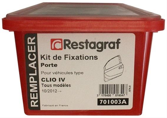 Set clipsuri de montaj pentru ușă față/spate RESTAGRAF A701003A, din plastic, compatibile cu Renault Clio IV