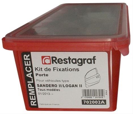 Set clipsuri de montaj pentru ușă față/spate RESTAGRAF A702002A, din plastic, compatibile cu Dacia Logan II și Dacia Sandero II