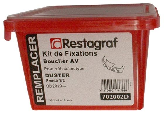 Set clipsuri pentru montaj bara față RESTAGRAF A702002D, plastic, compatibil cu Dacia Duster