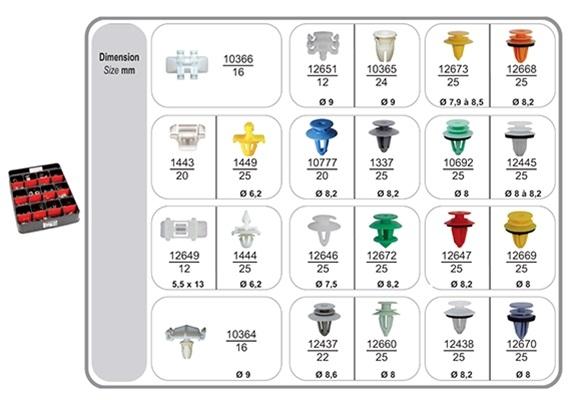 Set 492 clipsuri auto RESTAGRAF 70438 pentru montaj panouri, din plastic, compatibile cu Mercedes