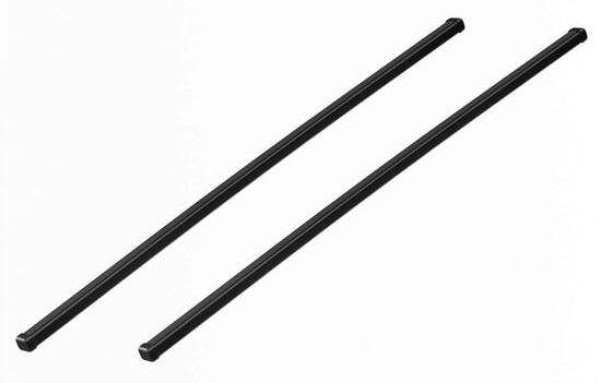 Set 2 bare transversale din oțel THULE Square Bar EVO 118, profil pătrat, înveliș din plastic, culoare neagră, lungime 118 cm, capacitate maximă de încărcare 100 kg