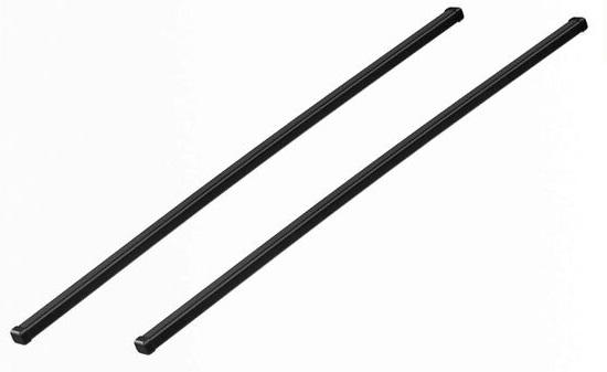 Set 2 bare transversale din oțel THULE Square Bar EVO 135, profil pătrat, înveliș din plastic, culoare neagră, lungime 135 cm, încărcare maximă 100 kg