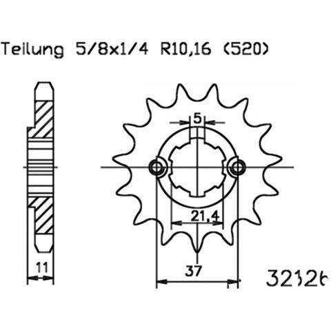 7260237M ATT PINION MOTOMIKE 16 DINTI 520 21.4/25, MOTO AEON COBRA 180 RSII (2000 - 2004)