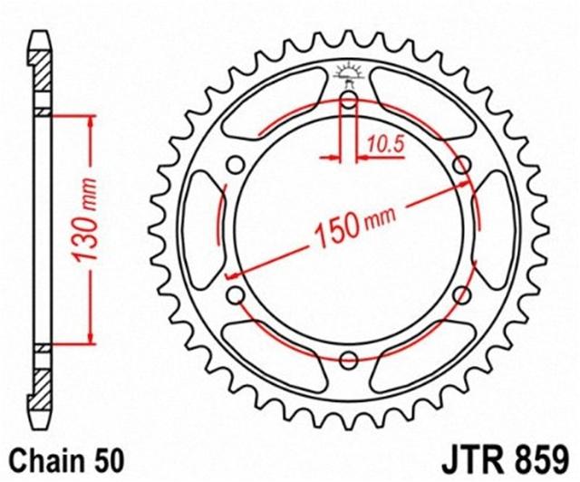 Pinion Lanț Mare 47 Dinți JTR859 pentru Motocicletă 7274947M ATT MOTOMIKE