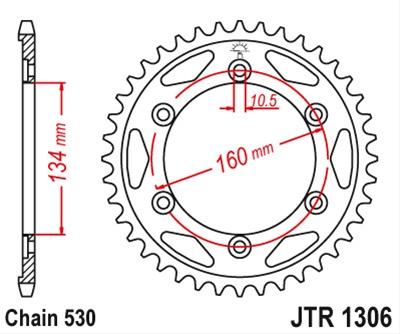 7276371M ATT PINION LANT MARE 40 DINTI JTR1306, MOTO HONDA CBR 1000 RR Fireblade