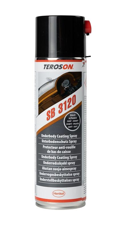 Spray de protecție pentru caroserie TEROSON SB 3120 803863, 500 ml, negru, pe bază de cauciuc/rășină, pentru protecția părții inferioare a caroseriei